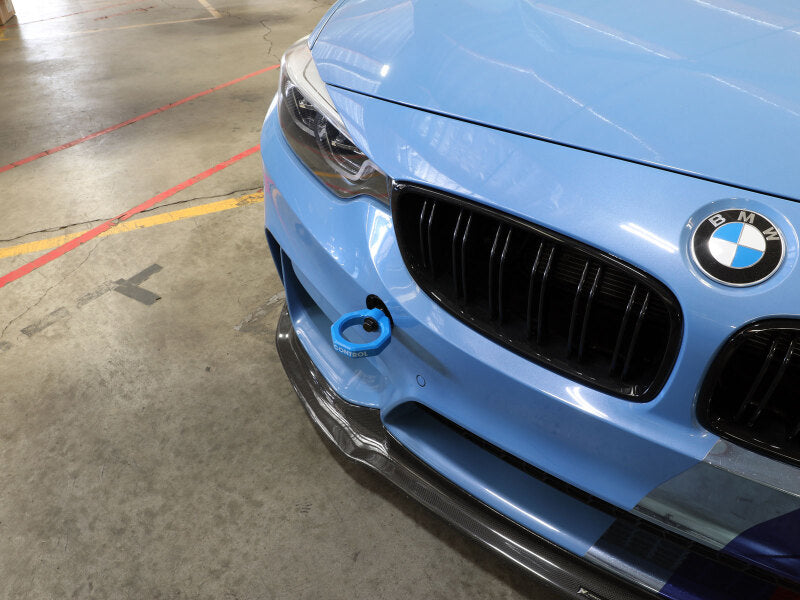 aFe Control Front Tow Hook Blue BMW F-Chassis 2/3/4/M 450-502001-L 450-502001-L Photo - Mounted