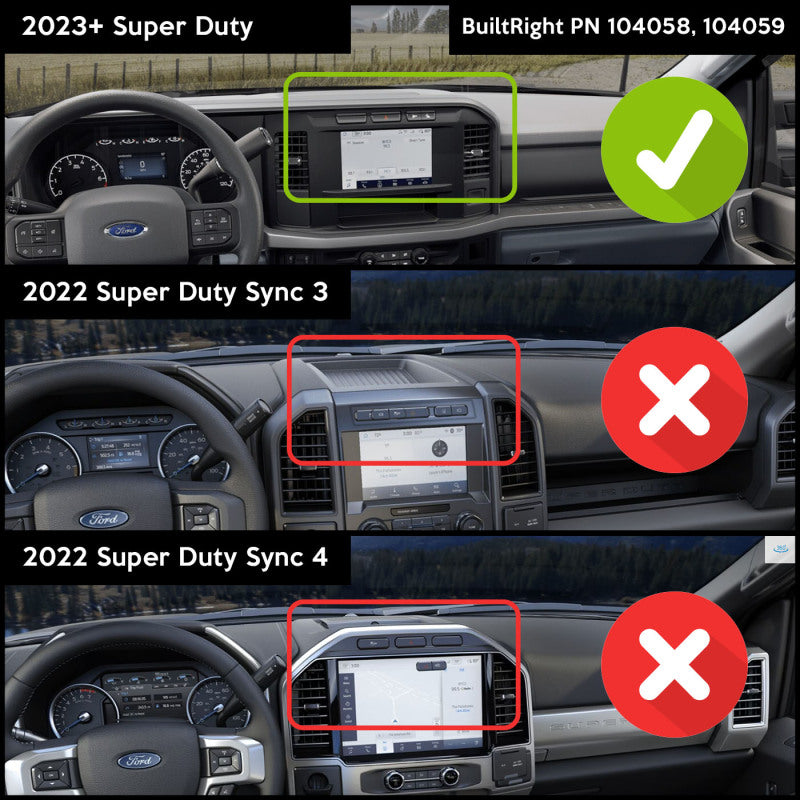 BuiltRight Industries 2023+ Ford SuperDuty Standard Dash Mount 104058 104058 Photo - lifestyle view