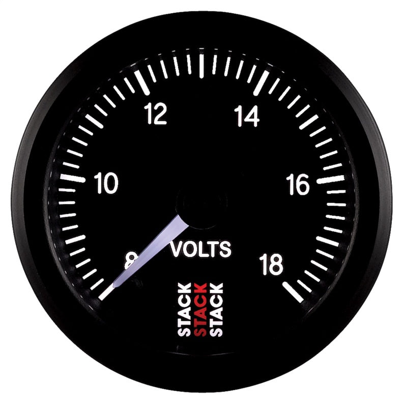 Autometer Stack 52mm 8-18V Pro Stepper Motor Battery Voltage Gauge - Black ST3316 ST3316 User 4
