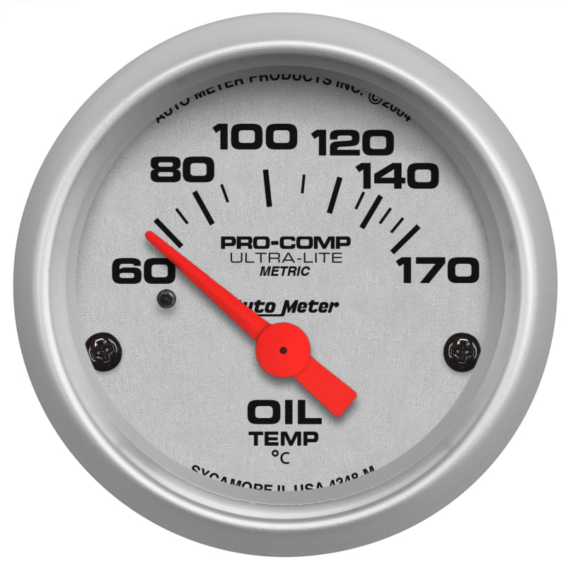 Autometer Gauge, Oil Temp, 2 1/16", 60-170 Deg F, Electric, Ultra-Lite 4348-M Photo - Primary