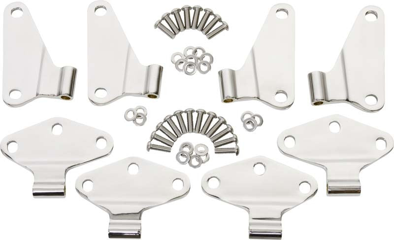 Kentrol 07-18 Jeep Wrangler JK Body Door Hinge Set 8 Pieces 4 Door - Polished Silver 30581 30581 Photo - Primary