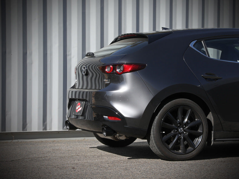 aFe 19-22 Mazda 3 L4 2.5L Takeda 3in to 2-1/2in 304 Stainless Steel Axle-Back Exhaust w/ Black Tip 49-37023-B 49-37023-B Photo - Mounted