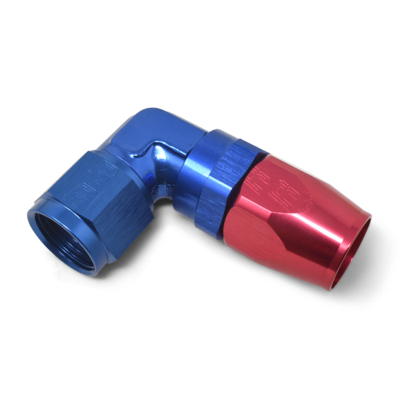 Russell #12 90° Forged Aluminum Swivel Hose End - Red / Blue 613670 Photo - out of package