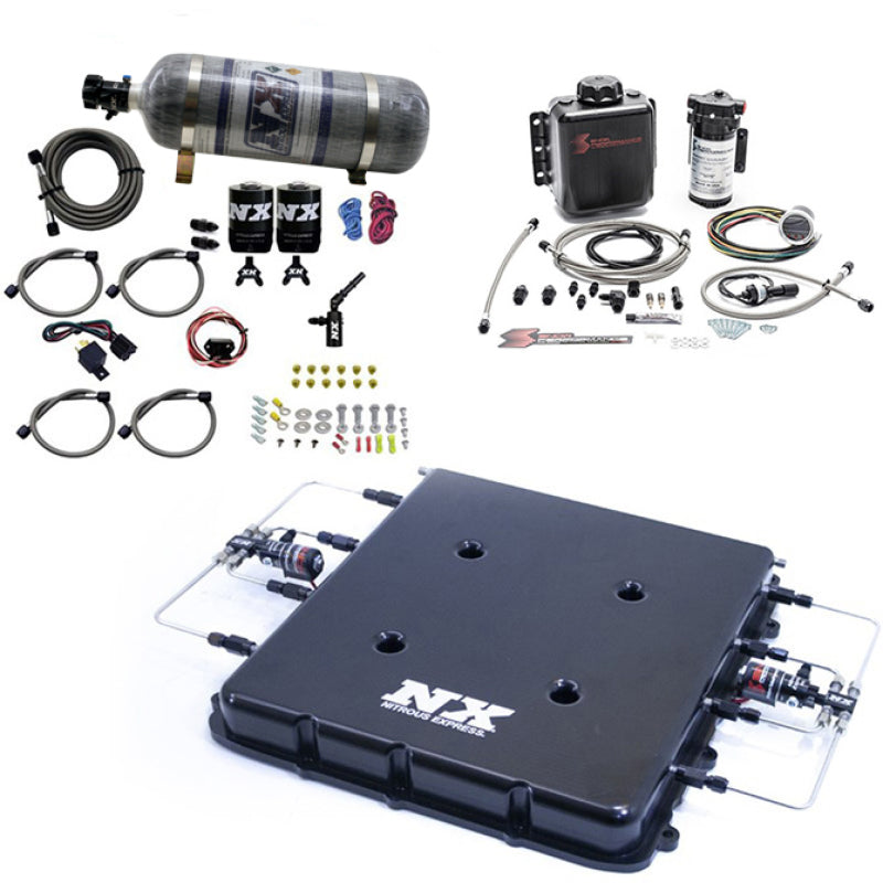 Nitrous Express Nitrous & Water Injection Kit w/Billet LT4 Supercharger Lid w/12lb Bottle 20939BMF-12 20939BMF-12 Photo - Primary