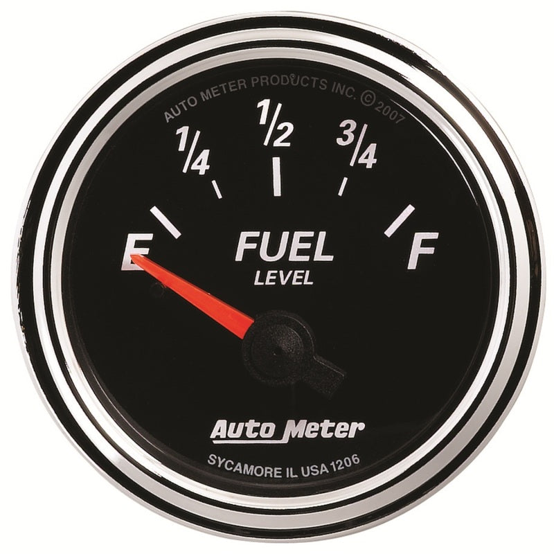 Autometer Designer Black II 52mm 240 Ohm Empty/33 Ohm Full Fuel Level Gauge 1206 1206 Photo - Primary