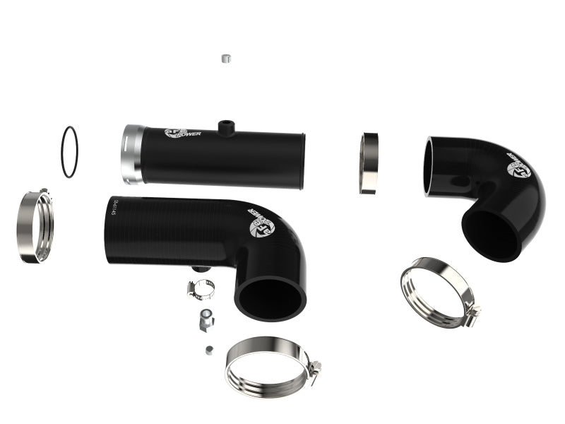 aFe BladeRunner Intercooler Hot & Cold Side Tubes Combo 20-21 GM Trucks 3.0L (td) - Black 46-20454-B 46-20454-B Photo - Unmounted