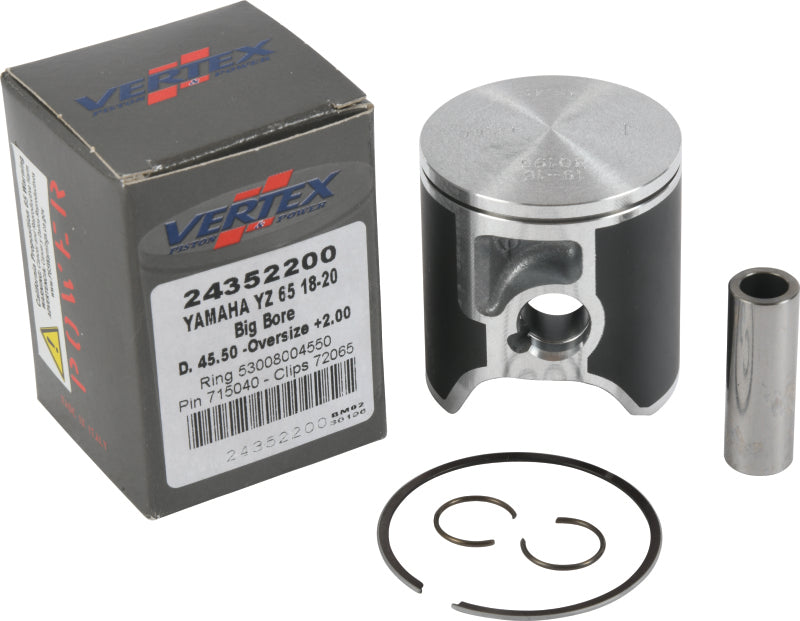 Vertex Pistons Vertex Piston 2018/20-24 Yamaha YZ 65 65cc +2mm Cast Big Bore Piston Kit 70cc. 24352200 24352200 Photo - Primary