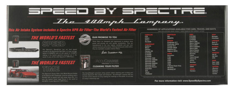 Spectre 05-10 Chrysler 300C V8-5.7/6.1L F/I Air Intake Kit - Polished w/Red Filter 9935 9935 Photo - in package