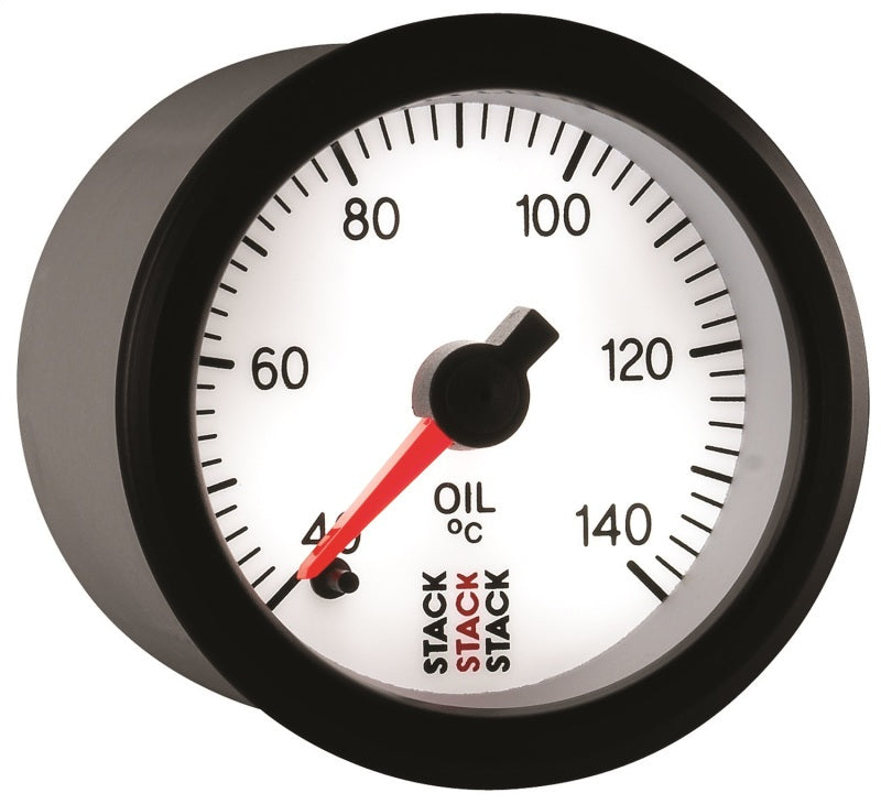 Autometer Stack 52mm 40-140 Deg C 1/8in NPTF Male Pro Stepper Motor Oil Temp Gauge - White ST3359 ST3359 User 6