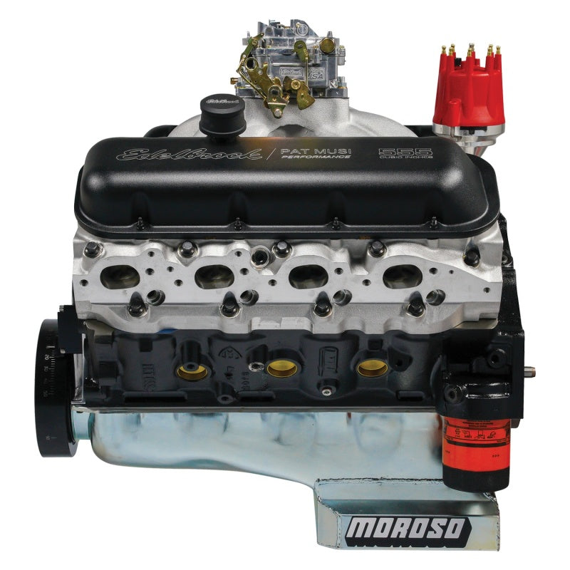 Edelbrock Crate Engine Edelbrock/Pat Musi 555 RPM XT BBC 675 HP Stock Exhaust Port Location 49550 49550 Photo - Unmounted