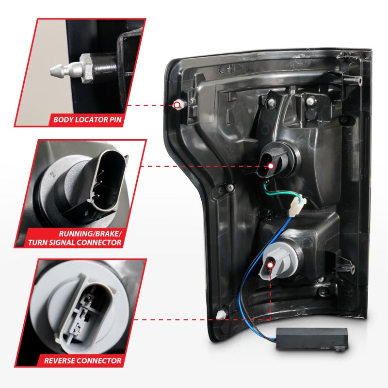 Anzo 2015-2016 Ford F-150 LED Taillights Black 311261 Photo - Unmounted