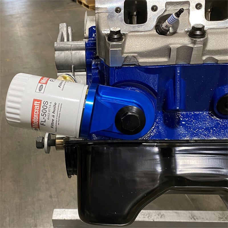 Ford Racing Push Rod V8 90 Degree Billet Oil Filter Adapter M-6880-B50 M-6880-B50 Photo - Mounted