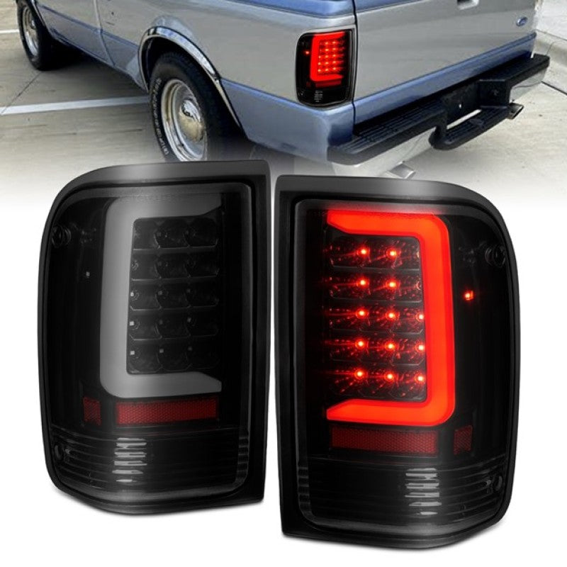 ANZO 1993-1997 Ford Ranger LED Tail Lights w/ Light Bar Black Housing Clear Lens 311360 311360 User 1