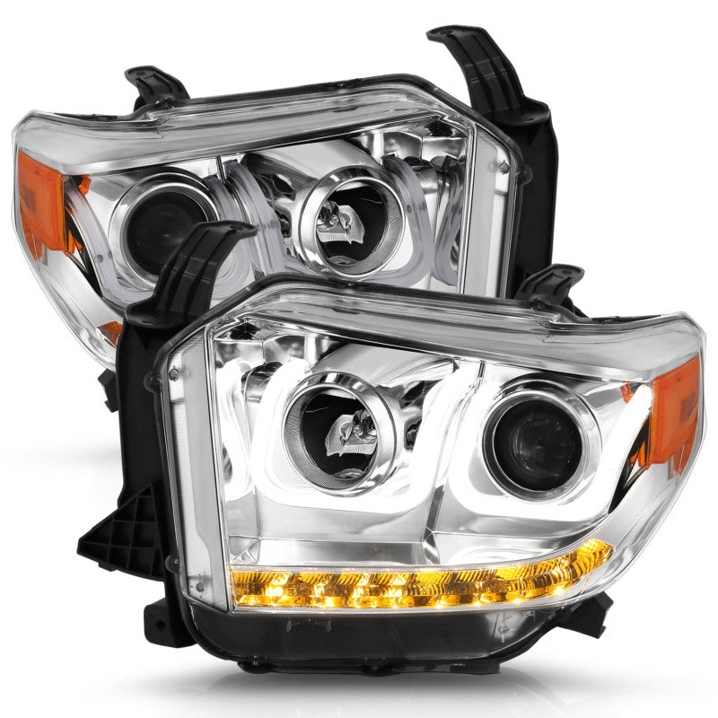 Anzo 2014-2015 Toyota Tundra Projector Headlights w/ U-Bar Chrome w/ DRL 111327 Photo - Primary