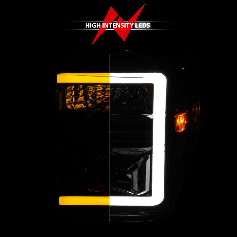 ANZO 08-10 Ford F-250 - F-550 Super Duty Projector Headlights w/ Light Bar Switchback Black Housing 111586 111586 User 5