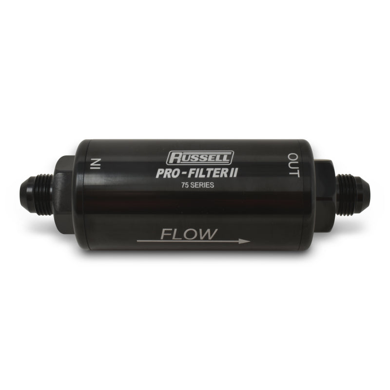 Russell Performance Profilter Fuel Filter 6.25in Long 10 Micron -6AN Inlet -10AN Outlet - Black 750601 750601 Photo - Primary