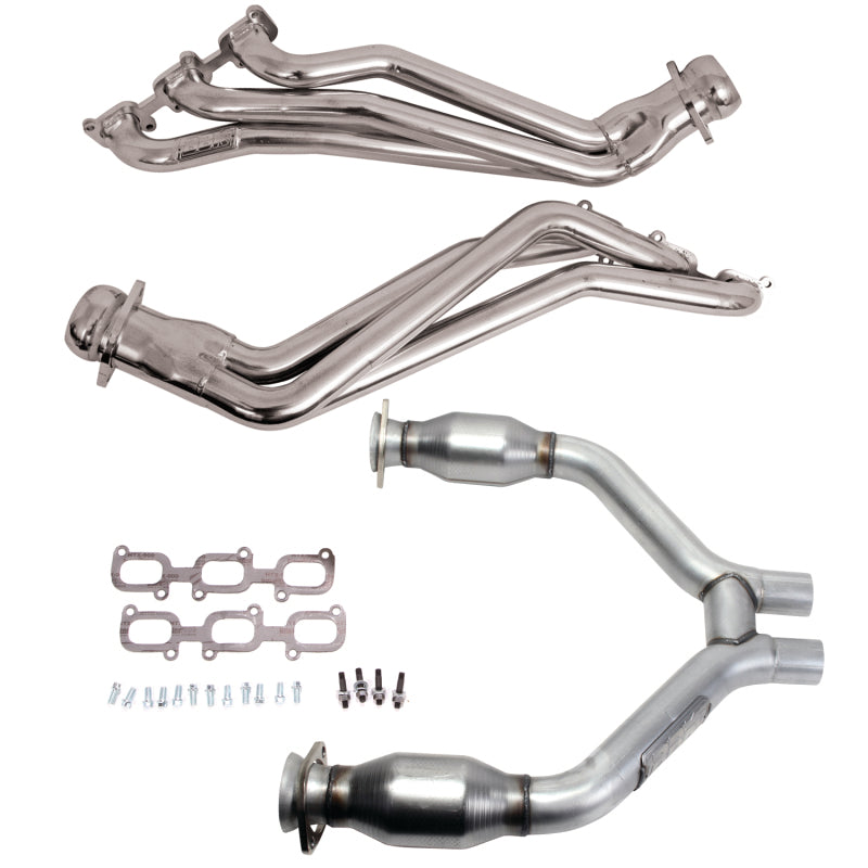 BBK 15-17 Ford Mustang V6 1-3/4 Long Tube Headers w/High Flow Catted H Pipe (Silver Ceramic) 16424 16424 Photo - Primary