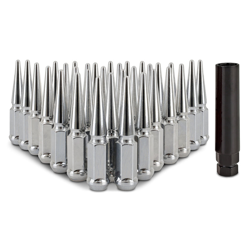 Mishimoto Mishimoto Steel Spiked Lug Nuts M14 x 1.5 32pc Set Chrome MMLG-SP1415-32CH MMLG-SP1415-32CH Photo - Primary