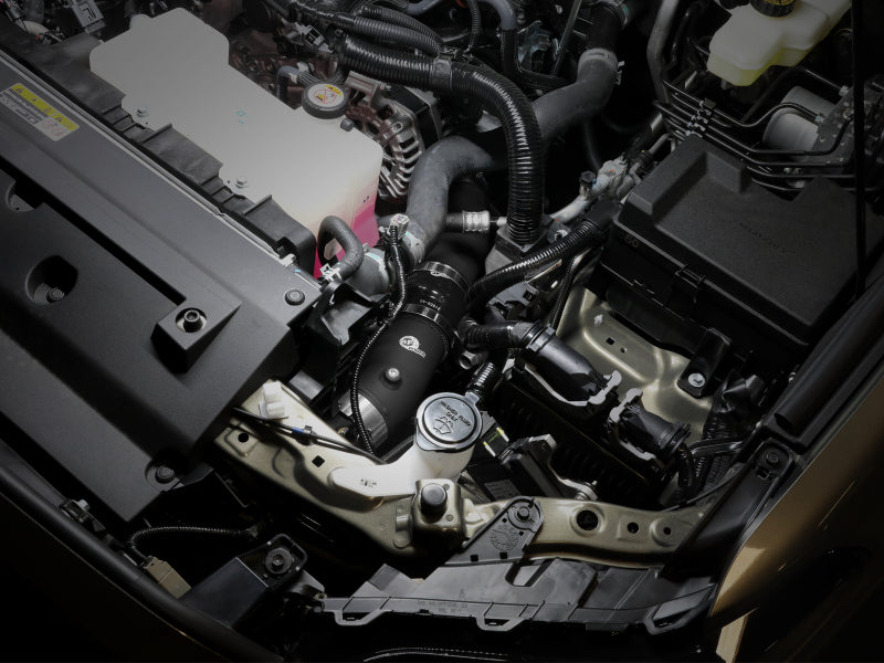 aFe 2024+ Toyota Tacoma BladeRunner 2.5in & 3in Aluminum Hot & Cold Charge Pipe Kit - Black 46-20724-B 46-20724-B Photo - Mounted