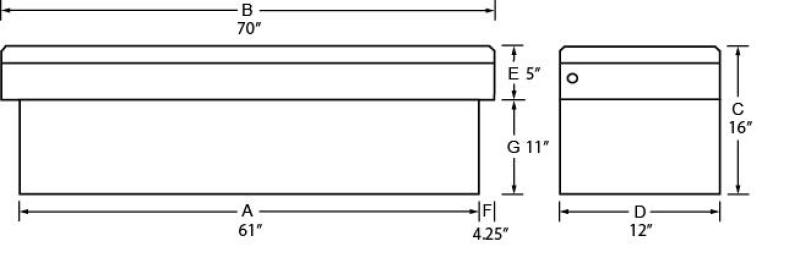 Tradesman Aluminum Economy Cross Bed Truck Tool Box (72in.) - Black 7511101 7511101 User 1