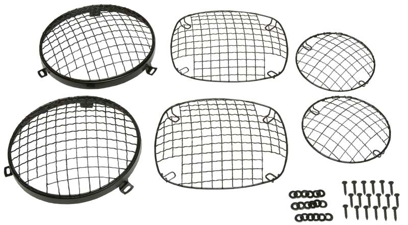 Kentrol 76-86 Jeep CJ Powdercoat Wire Mesh Guard Set 6 Pieces Black 50465 50465 Photo - Primary