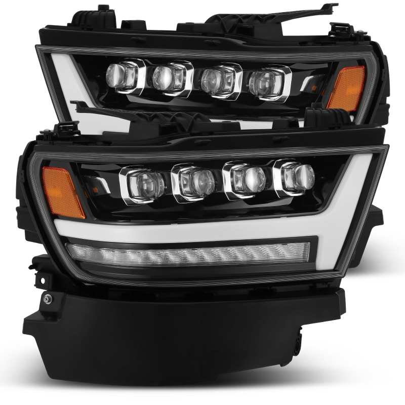 AlphaRex 19-20 Ram 1500HD NOVA LED Proj Headlights Plank Style Gloss Blk w/Activ Lght/Seq Signal/DRL 880516 880516 Photo - Primary