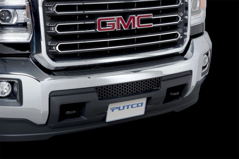 Putco 15-19 GMC Sierra HD - Stainless Steel - Black Punch Design Bumper Grille Bumper Grille Inserts 88196 88196 Photo - Mounted