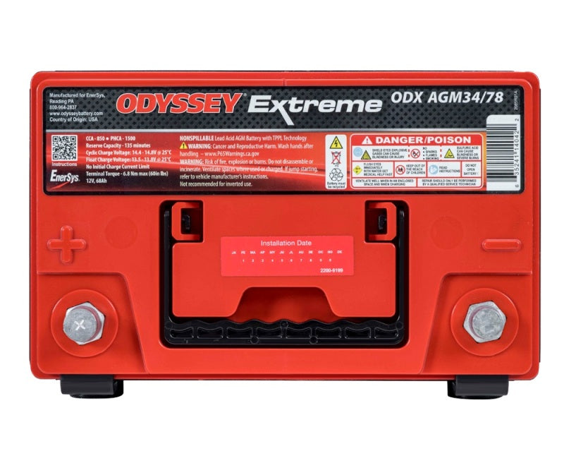 Odyssey Battery 850CCA/1050CA Dual Standard Terminal ODX-AGM34 78 ODX-AGM34 78 User 1