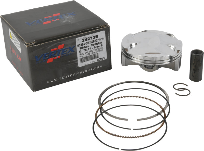 Vertex Pistons Vertex Piston 18-19 Honda CRF 250 R 250cc Forged Replica Piston Kit 24273B 24273B Photo - Primary