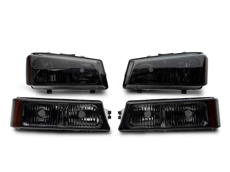 Raxiom 03-06 Chevrolet Silverado 1500 Axial OEM Style Rep Headlights- Chrome Housing- Smoked Lens S122321 S122321 Photo - Primary