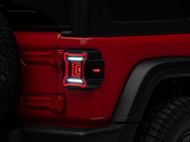 Raxiom 18-22 Jeep Wrangler JL Axial Series Plateau LED Tail Lights- Black Housing (Smoked Lens) J150581-JL J150581-JL Photo - Close Up