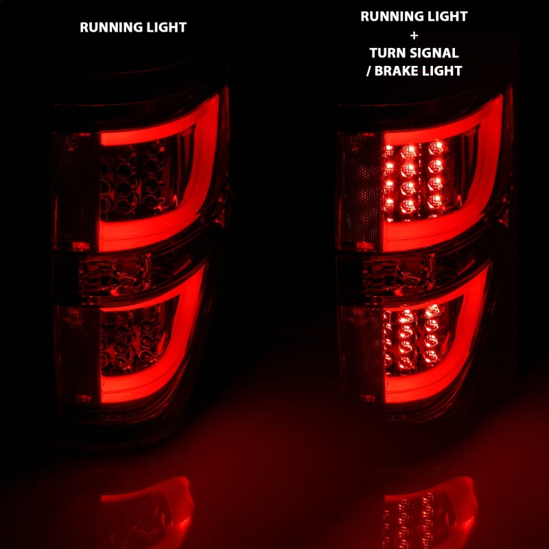 Anzo 2009-2013 Ford F-150 LED Taillights Red/Clear 311260 Photo - Unmounted
