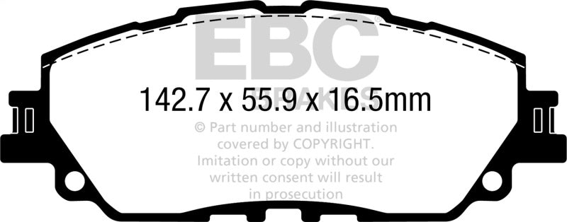 EBC 19+ Lexus ES300H 2.5L Hybrid Ultimax Front Brake Pads UD2076 UD2076 Photo - Primary