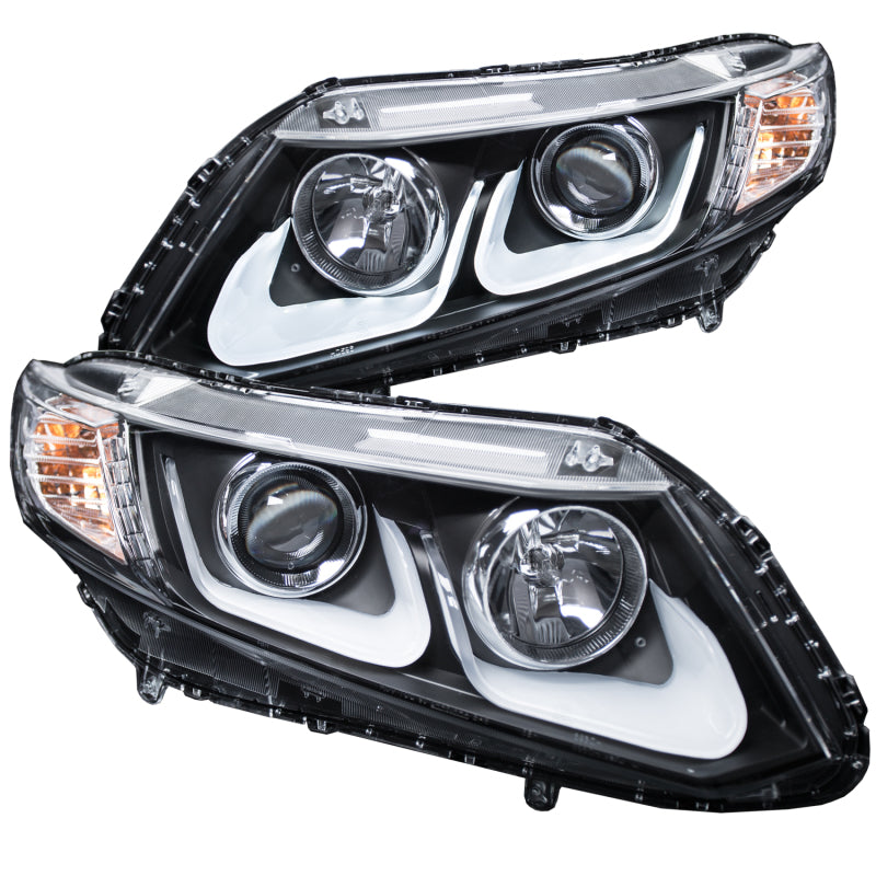 Anzo 2012-2015 Honda Civic Projector Headlights w/ U-Bar Black 121479 Photo - Primary
