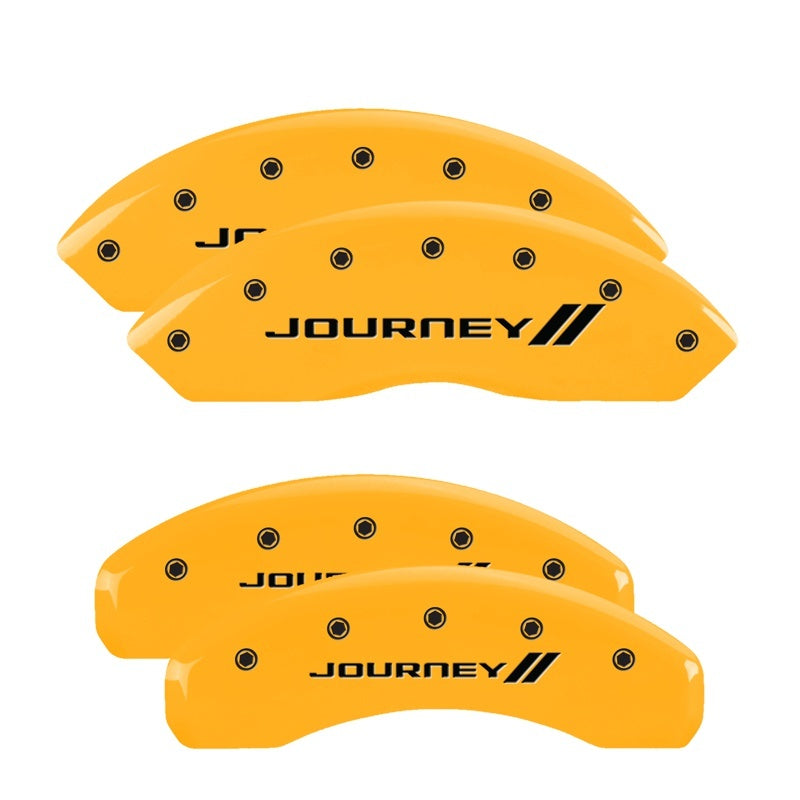 MGP 4 Caliper Covers Engraved Front & Rear With stripes/Journey Yellow finish black ch 12200SJNYYL 12200SJNYYL Photo - Primary