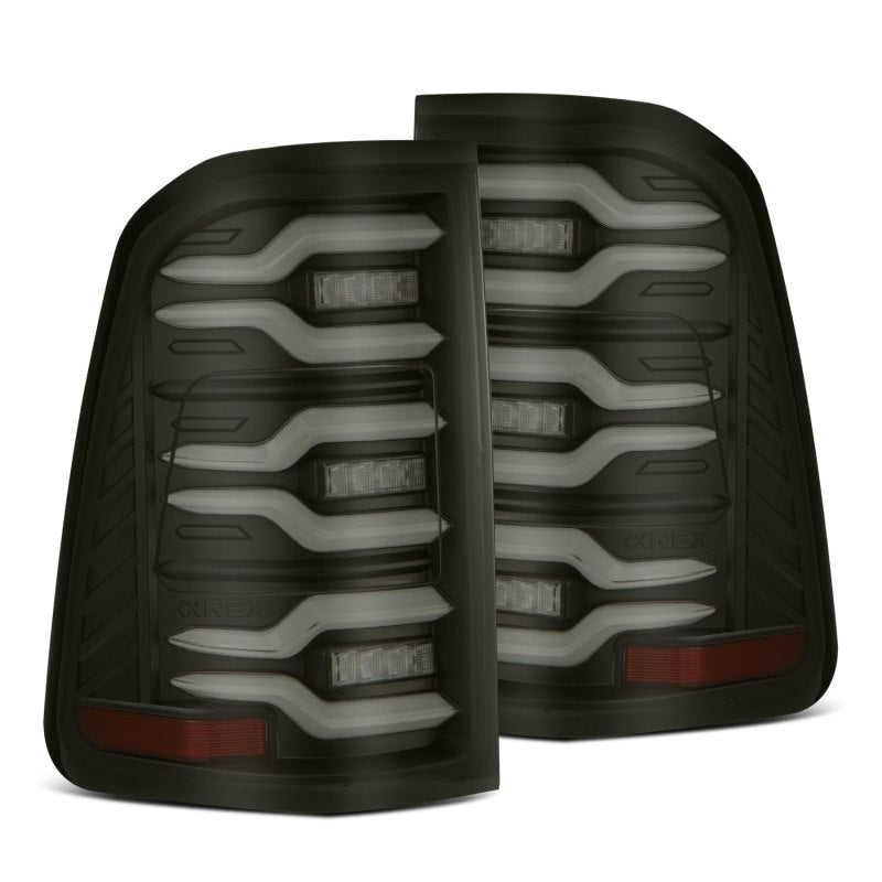 AlphaRex 19-21 Dodge Ram 1500 Luxx-Series LED Tail Lights Black w/Activ Light/Seq Signal 640040 640040 Photo - Primary