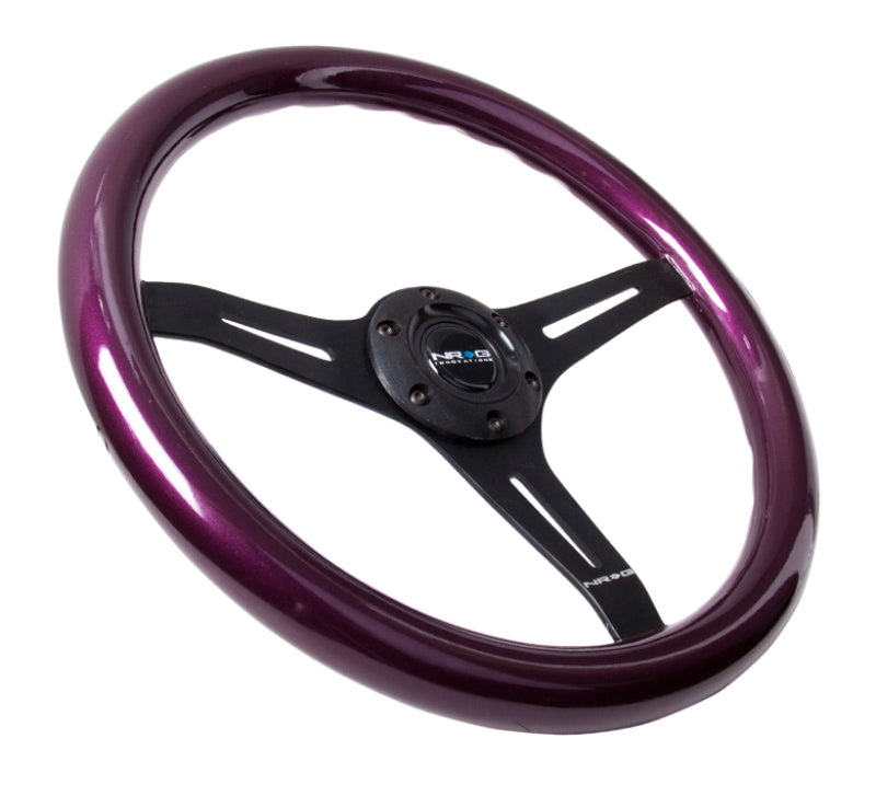 NRG ST-015 Black & Purple Painted Wood Steering Wheel ST-015BK-PP Photo - Primary