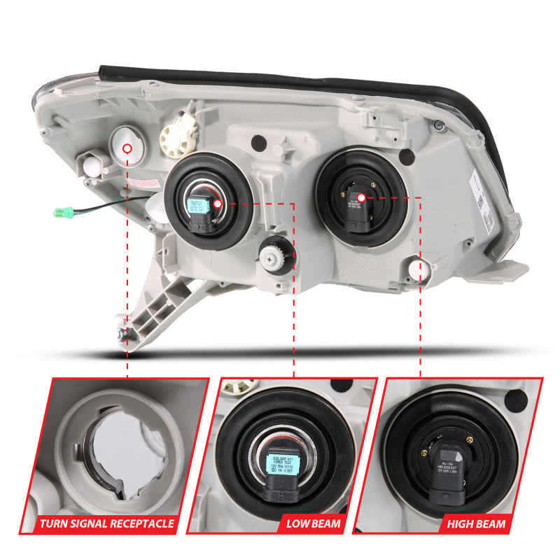 ANZO 06-09 Toyota 4 Runner Projector Headlights Plank Style - Black 111616 111616 Photo - Unmounted