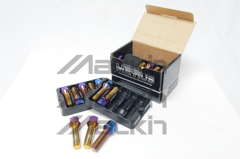 Wheel Mate Mevius Lug Bolt Set of 20 - Chrome Neon 14x1.50 27mm Ball 14mm RAD 40611NR 40611NR Photo - Primary