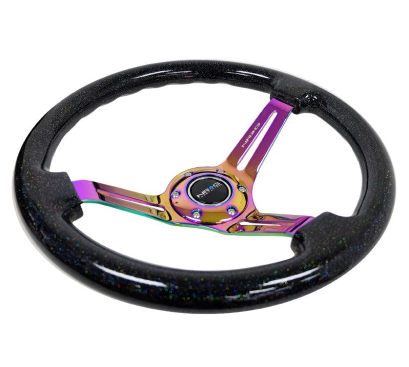 NRG Reinforced Classic Wood Grain Wheel,350mm,3 spoke Slotted Center Neoch RST-018BSB-MC Photo - Primary