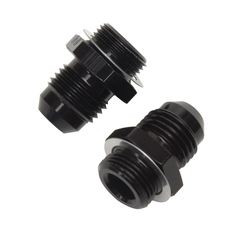Russell -6 AN Holley Single Feed Carb Adapter Fitting (Black Finish) 640203 Photo - Primary
