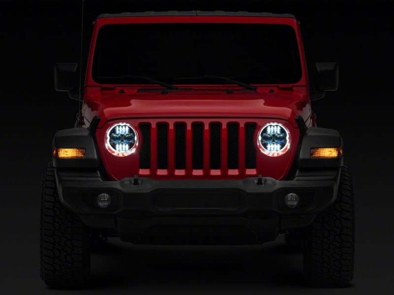 Raxiom 18-23 Jeep Wrangler JL Axial Series 9-In Angel Eye LED Headlights- Blk Housing (Clear Lens) J171705 J171705 Photo - Close Up