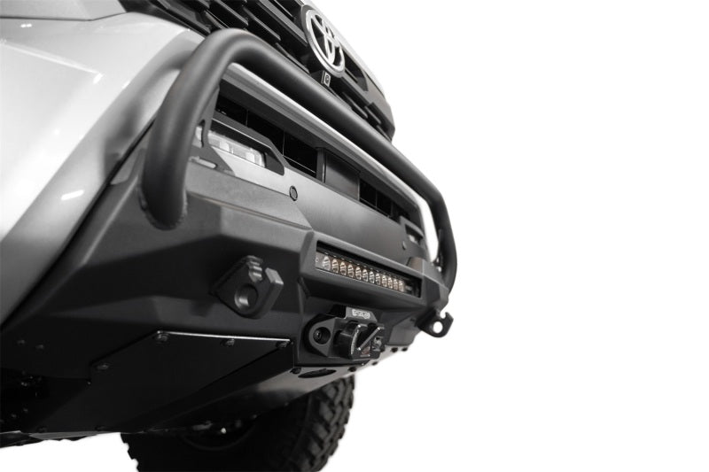 Addictive Desert Designs ADD 2024+ Toyota Tacoma Stealth Center Mount Winch Front Bumper w/ Top Hoop F6703512601NA F6703512601NA Photo - Mounted