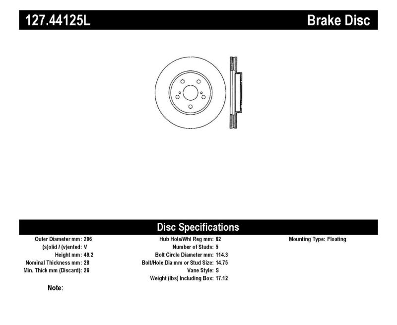 StopTech Disc Brake Rotor 127.44125L 127.44125L User 3