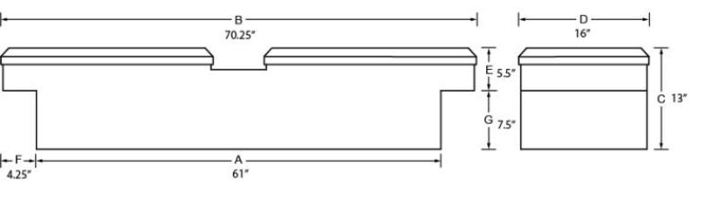 Tradesman Aluminum Economy Cross Bed Truck Tool Box (70in./Side Opening) - Black 7111051 7111051 User 1