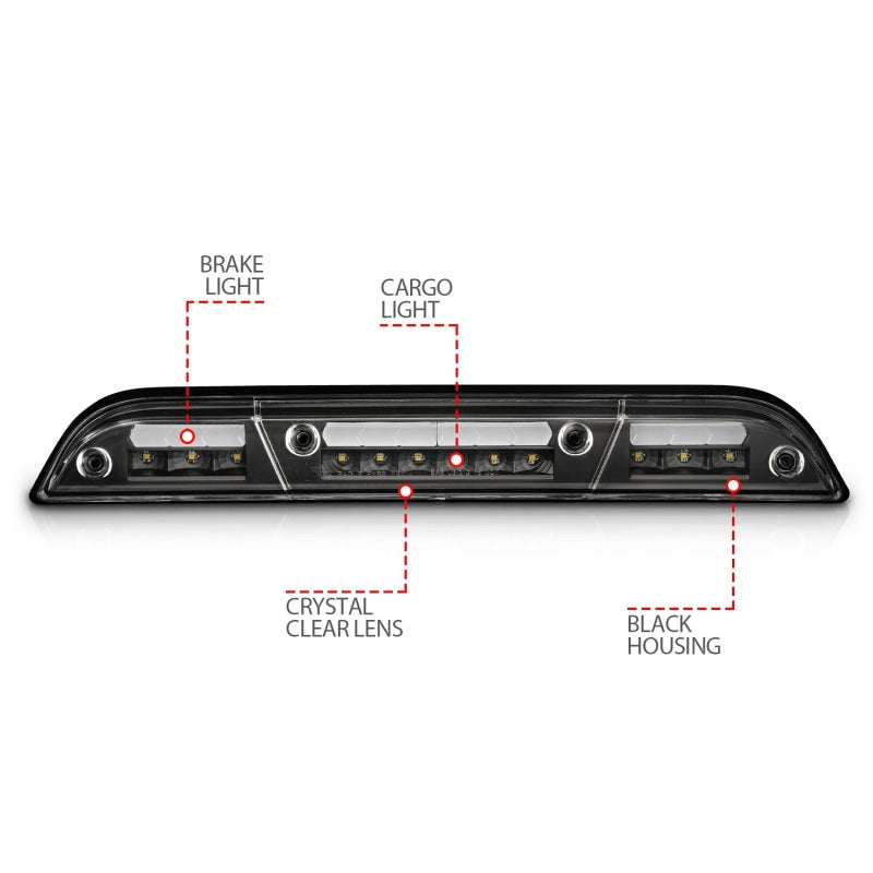 ANZO 15-20 Ford F-250 - F-550 LED Third Brake Light - Black Housing/Clear Lens 531111 531111 Photo - Unmounted