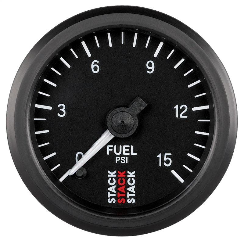 Autometer Stack 52mm 0-15 PSI 1/8in NPTF Male Pro Stepper Motor Fuel Pressure Gauge - Black ST3304 ST3304 Photo - Primary