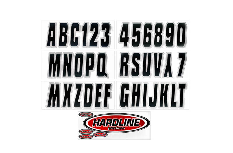 Hardline Boat Lettering Registration Kit 3 in. - 320 Black/Silver BLKSI320 BLKSI320 Photo - Primary