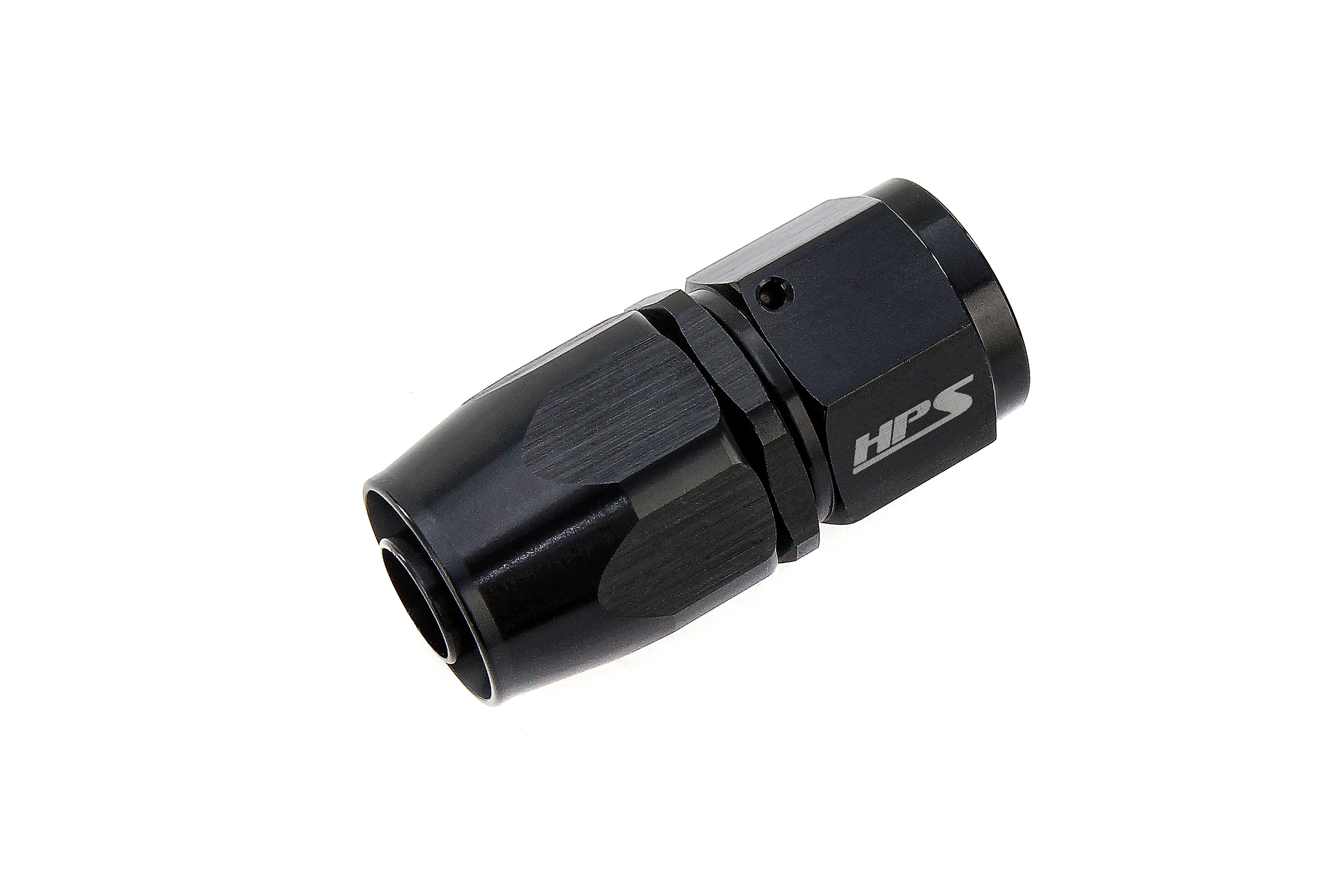 HPS Performance Straight/ 30-180 Degree 4-12 Compression Double Swivel Hose End to AN Female, Aluminum, Black