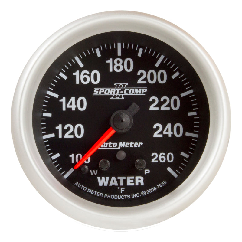Autometer Gauge, Water Temp, 2 5/8", 260 Deg. F, Stepper Motor w/ Peak & Warn 7655 Photo - Primary